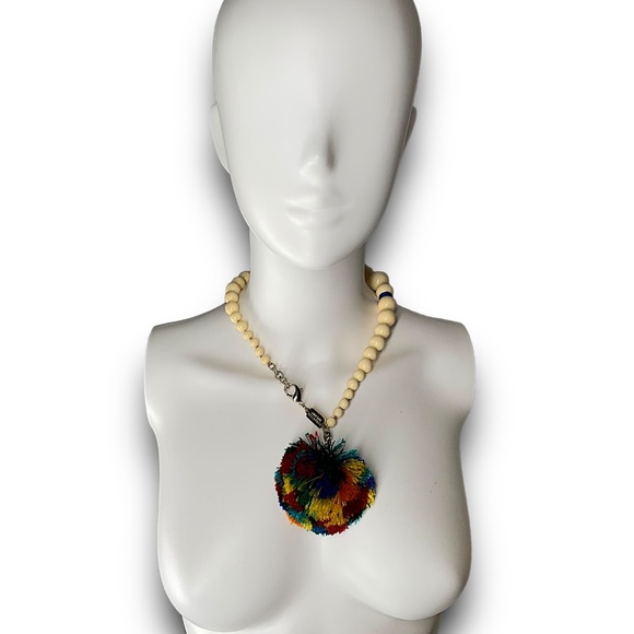 Rosantica Guatemala Gold-tone, Bone And Pompom Necklace -